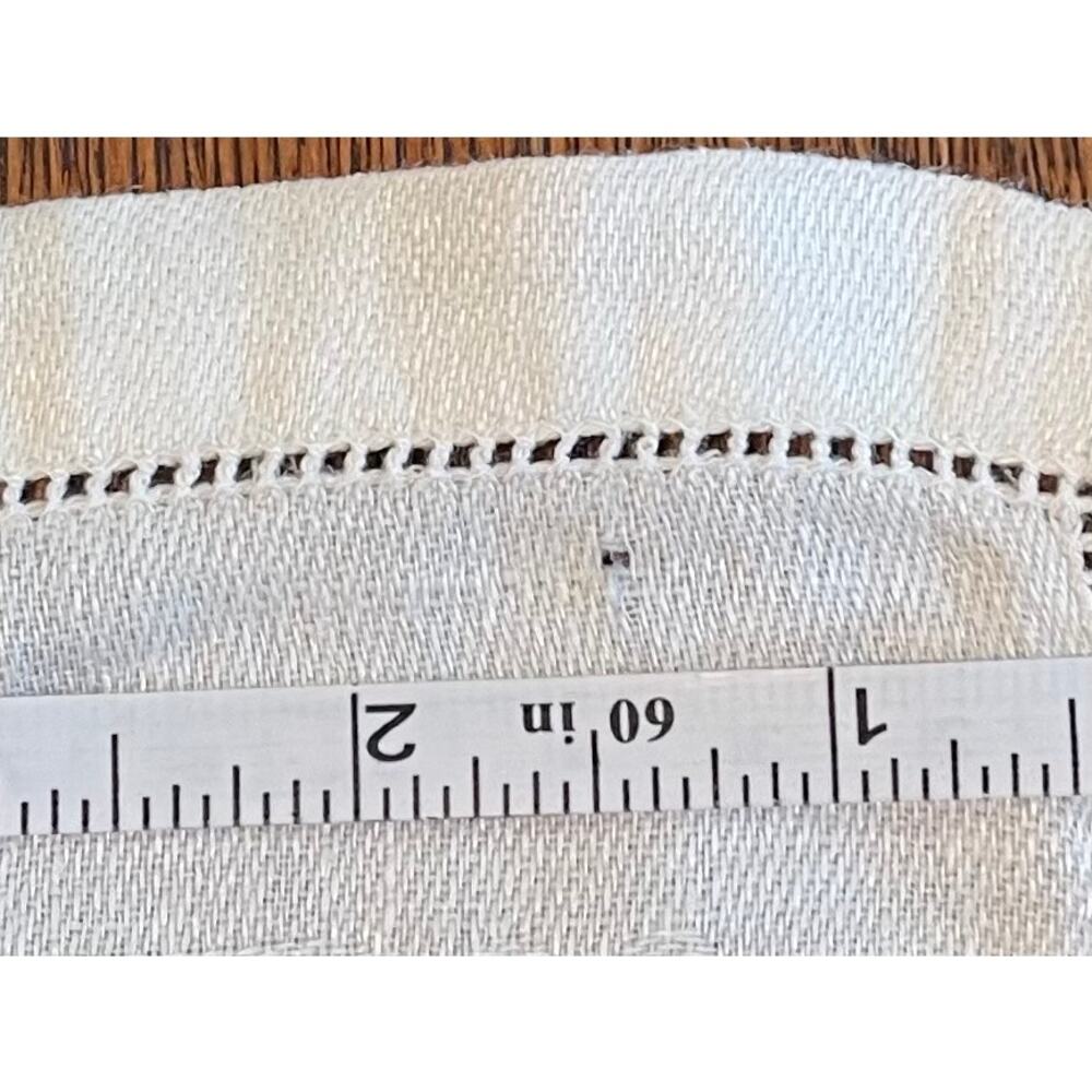 Vintage Ivory / Cream Cotton Square Napkins, Floral, Pointelle Trim, Set of 5 - Picture 7 of 8